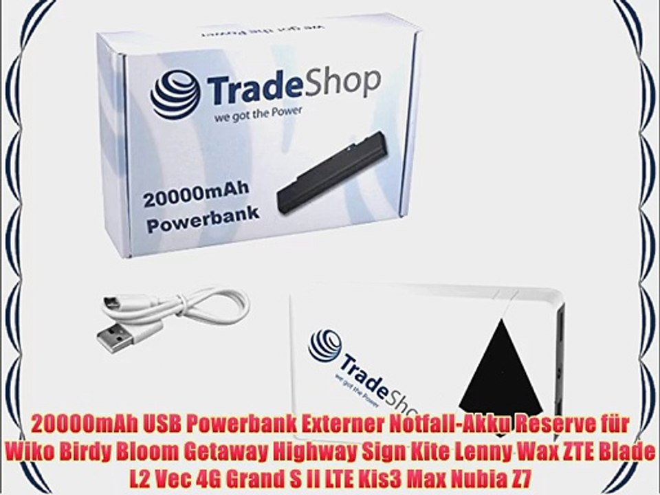 20000mAh USB Powerbank Externer Notfall-Akku Reserve f?r Wiko Birdy Bloom Getaway Highway Sign