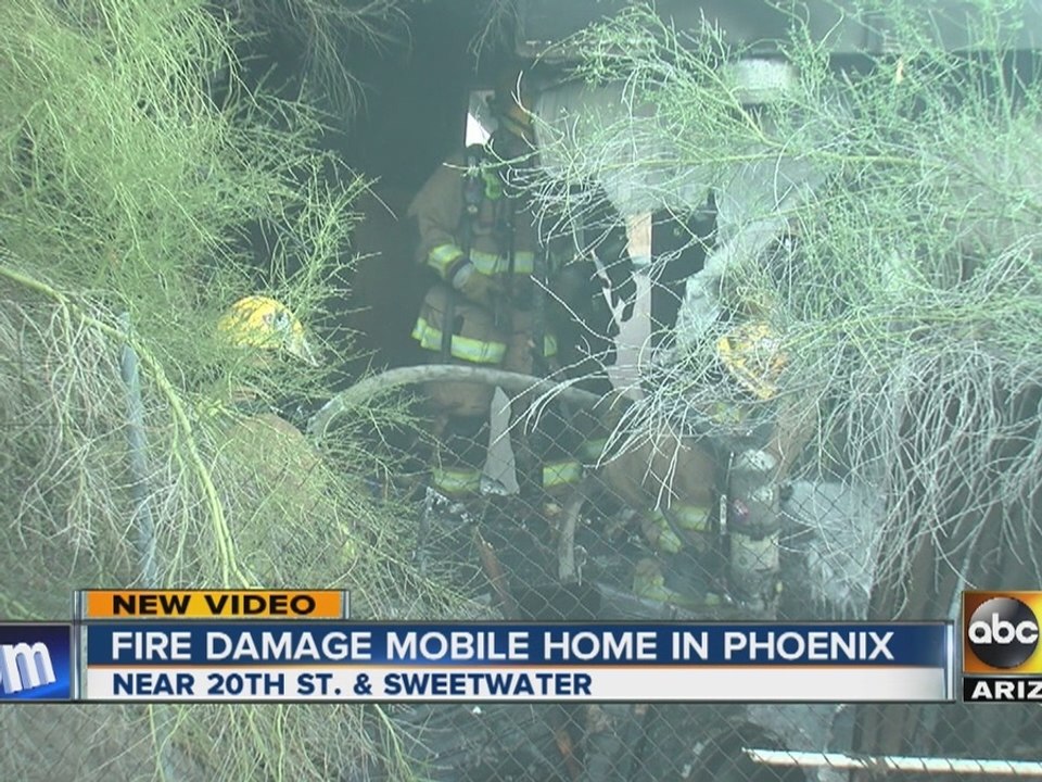 Mobile home on fire in Phoenix