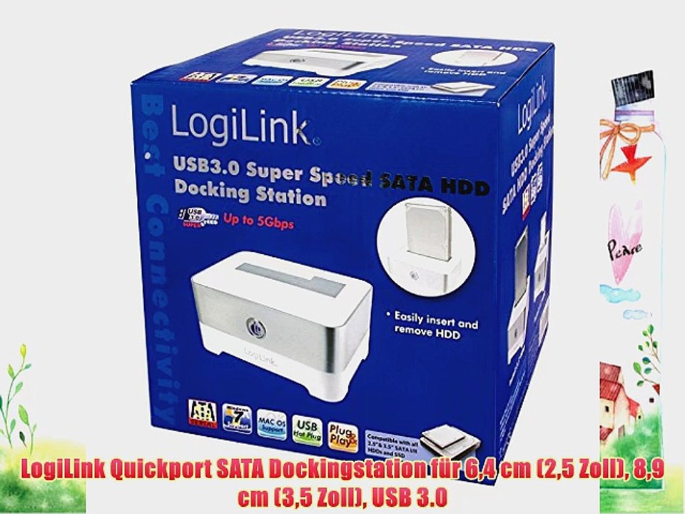 LogiLink Quickport SATA Dockingstation f?r 64 cm (25 Zoll) 89 cm (35 Zoll) USB 3.0