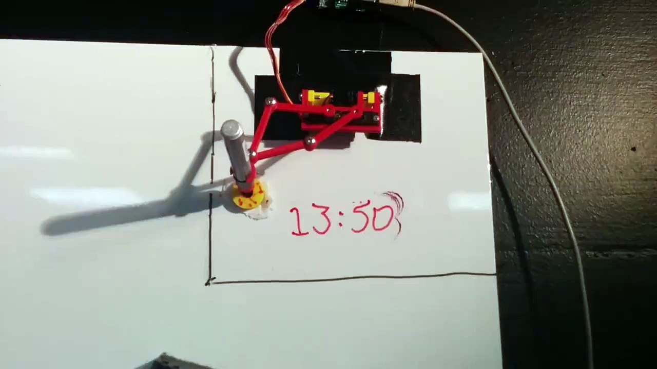 Clock on a white board