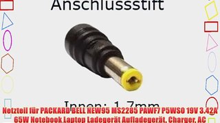 Netzteil f?r PACKARD BELL NEW95 MS2285 PAWF7 P5WS0 19V 3.42A 65W Notebook Laptop Ladeger?t