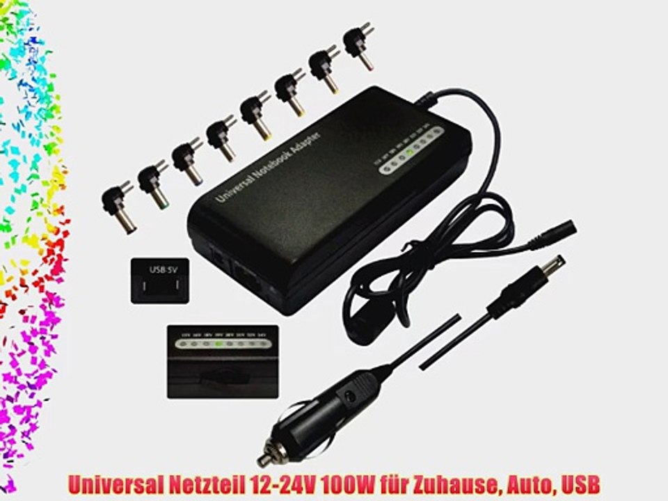 Universal Netzteil 12-24V 100W f?r Zuhause Auto USB