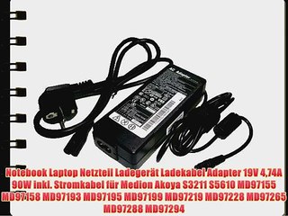 Télécharger la video: Notebook Laptop Netzteil Ladeger?t Ladekabel Adapter 19V 474A 90W inkl. Stromkabel f?r Medion