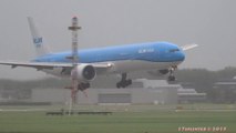 Impressive Boeing 777 landing into massive wind Storm!