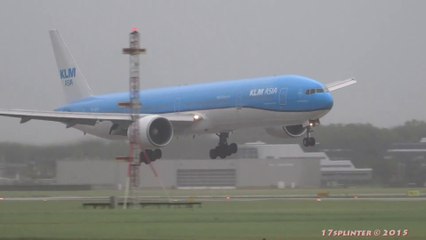 Download Video: Impressive Boeing 777 landing into massive wind Storm!