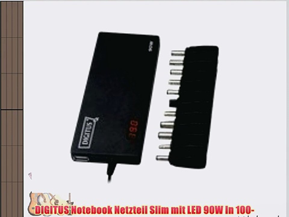 DIGITUS Notebook Netzteil Slim mit LED 90W In 100-