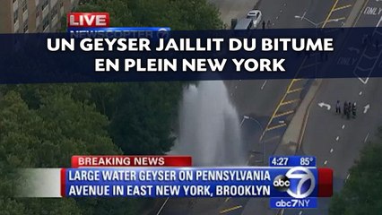 Un geyser jaillit du bitume en plein New York