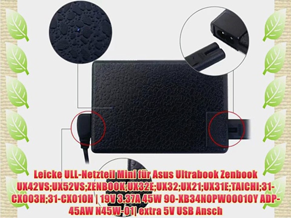 Leicke ULL-Netzteil Mini f?r Asus Ultrabook Zenbook UX42VSUX52VSZENBOOKUX32EUX32UX21UX31ETAICHI31-CX003H31-CX010H