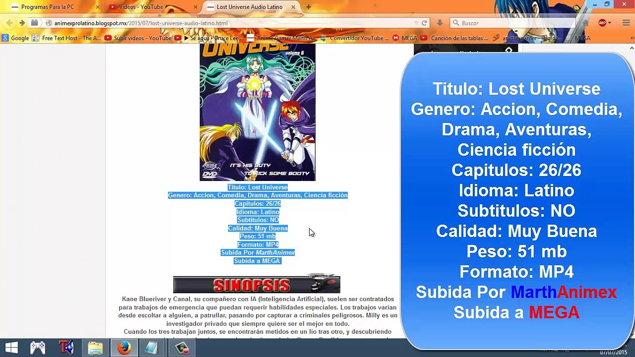 Descargar Lost Universe Audio Latino [MEGA] (MarthAnimex)