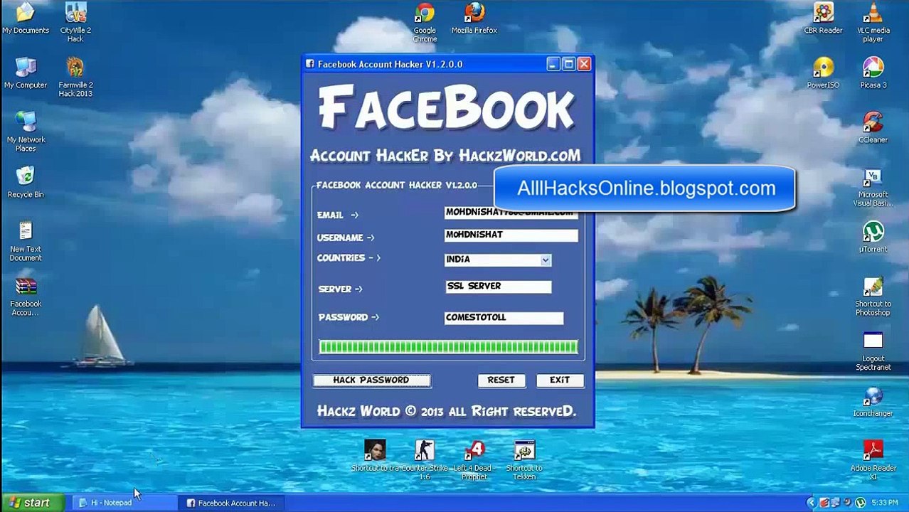 برنامج تهكير اي حساب فيس بوك جديد 2015