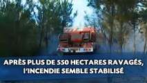 Gironde: Après plus de 550 hectares ravagés, l'incendie semble stabilisé