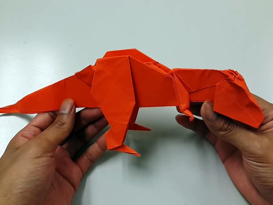 Let's fold origami t-rex, indominus rex and spinosaurus inspired from 'Jurassic World'
