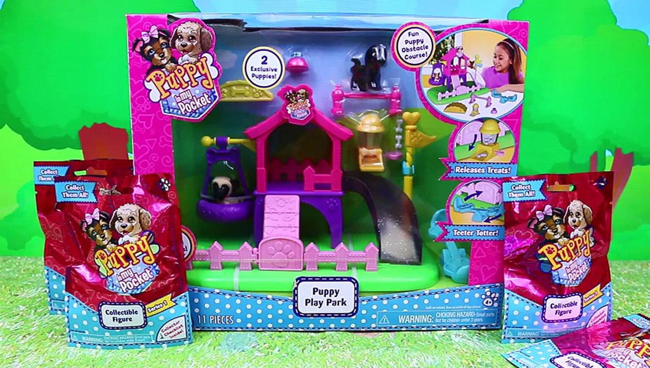 PUPPY IN MY POCKET Dog Play Park & Obstacle Course with Slide & Swings + BLIND BAGS Surprise Toys