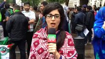 Sahira Khan's message from protest against Altaf Hussain in Londont