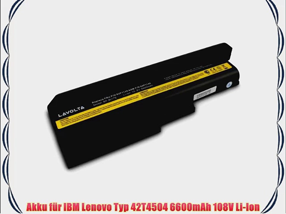 Mit hoher Kapazit?t Notebook Akku f?r IBM Lenovo Typ 42T4504 6600mAh 108V Li-Ion