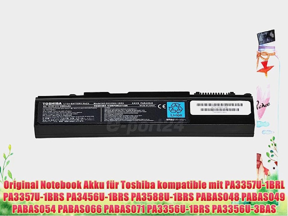 Original Notebook Akku f?r Toshiba kompatible mit PA3357U-1BRL PA3357U-1BRS PA3456U-1BRS PA3588U-1BRS