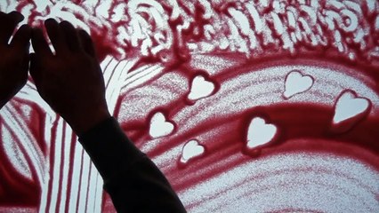 sand draw 明達沙畫 大手牽著小手~第25屆飢餓30主題歌