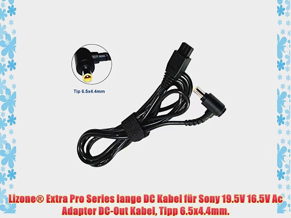 Lizone? Extra Pro Series lange DC Kabel f?r Sony 19.5V 16.5V Ac Adapter DC-Out Kabel Tipp 6.5x4.4mm.