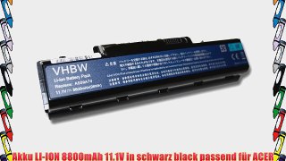Akku LI-ION 8800mAh 11.1V in schwarz black passend f?r ACER Aspire 5732ZG etc. ersetzt AS09A31