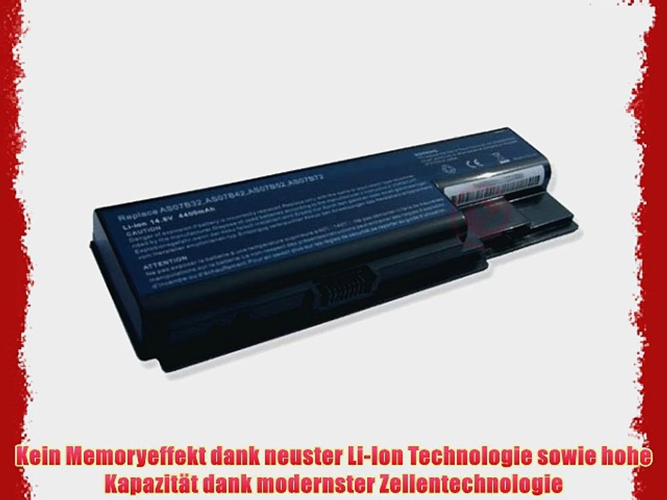 Vinitech Akku mit 144V 4400mAh f?r Acer Aspire 7530 7530G 7535 7535G 7540 7730 7730G 7730Z