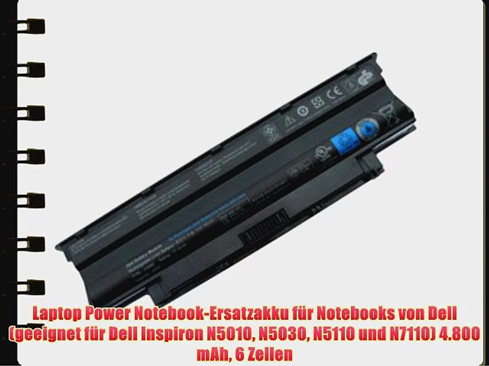 Laptop Power Notebook-Ersatzakku f?r Notebooks von Dell (geeignet f?r Dell Inspiron N5010 N5030