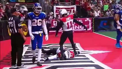 Arena footballer pays homage to Dwayne The Rock Johnson -- now with WWE audio