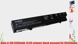 Akku LI-ION 6600mAh 10.8V schwarz black passend f?r HP Compaq 320 321 325 326 420 421 620 etc.