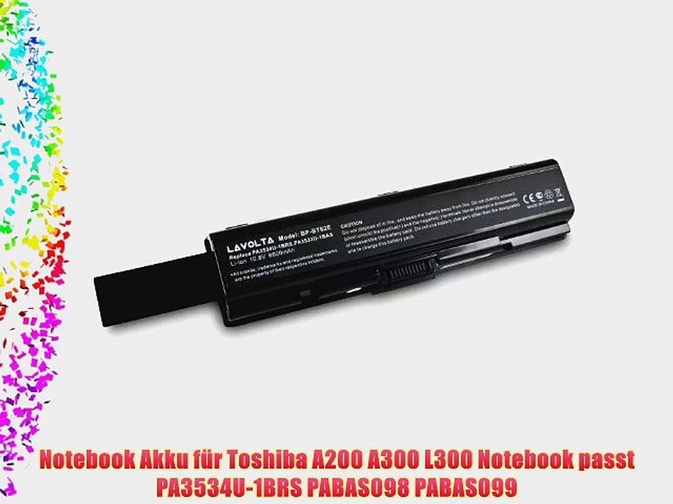 Notebook Akku f?r Toshiba A200 A300 L300 Notebook passt PA3534U-1BRS PABAS098 PABAS099