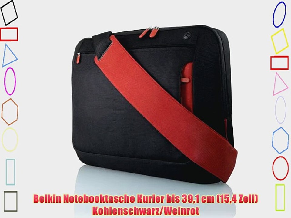 Belkin Notebooktasche Kurier bis 391 cm (154 Zoll) Kohlenschwarz/Weinrot