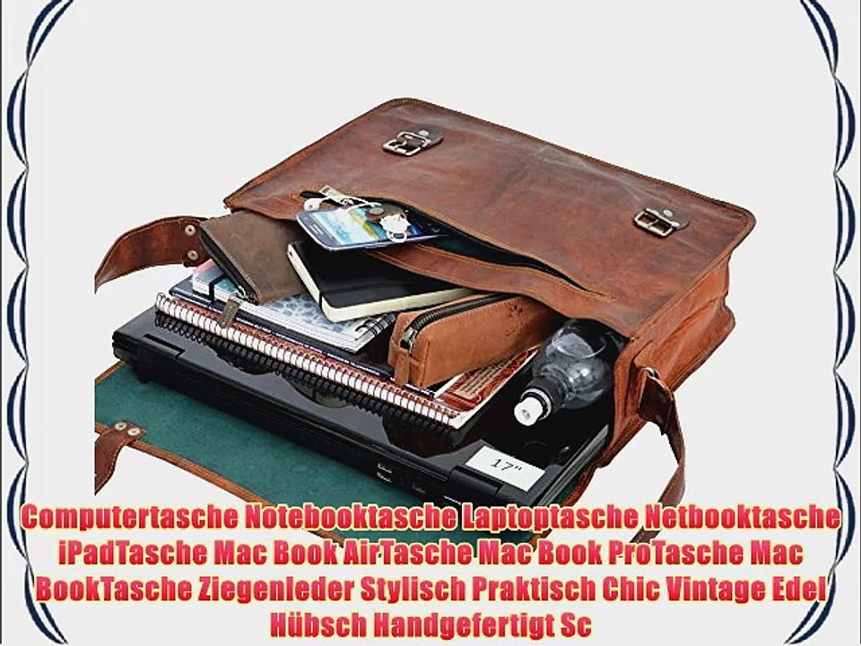 Gusti Leder nature Piet Umh?ngetasche Laptoptasche 17 Ledertasche Vintage Unitasche Messengerbag