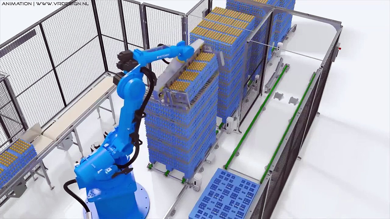 Industrial Robot Animation Simulation 3D CAD (KUKA, ABB, Motoman, Fanuc, Kawasaki) Factory Cell