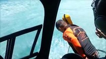 Polícia divulga novas imagens de resgate de quatro náufragos em alto mar