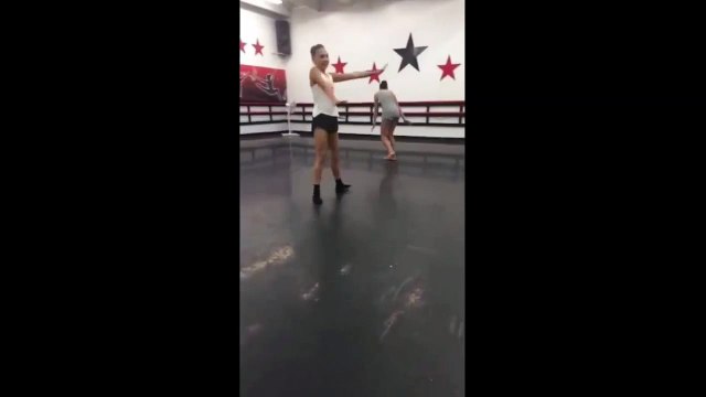 Maddie Ziegler & Kendall Vertes Goofing Off at Duet Rehersal