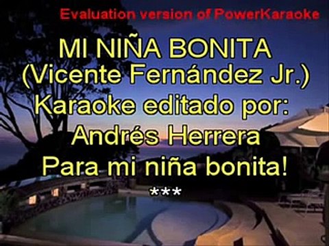 mi niña bonita vicente fernandez jr karaoke video