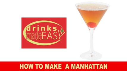 A 30 second How to make a Manhattan cocktail video-Drinks Made Easy