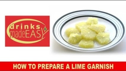 How to prepare a lime garnish for muddling and garnishment