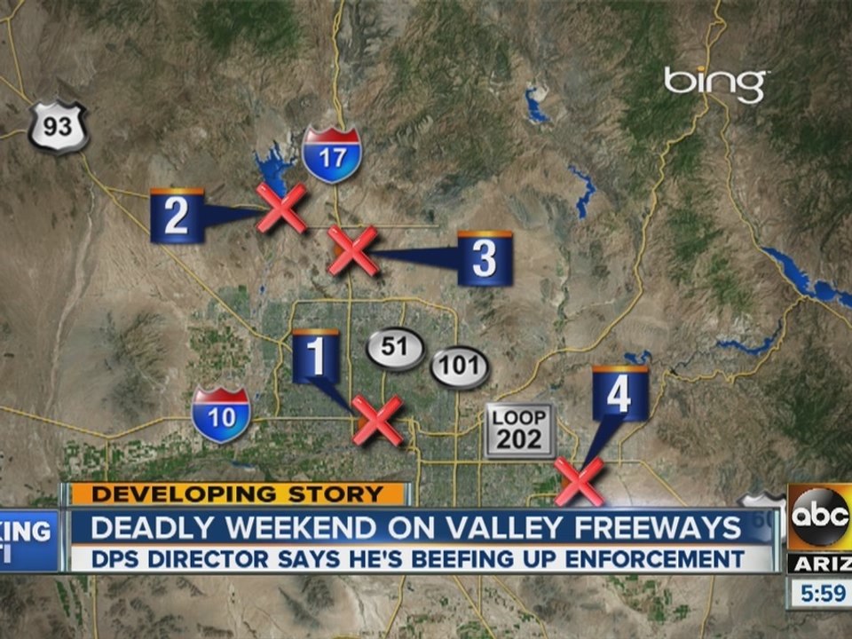Deadly weekend on Valley Freeways