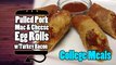 Quick Meals:  Pulled Pork Mac & Cheese Egg Rolls Recipe - HellthyJunkFood
