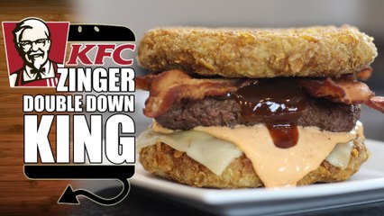 KFC Zinger Double Down King Recipe Remake - HellthyJunkFood