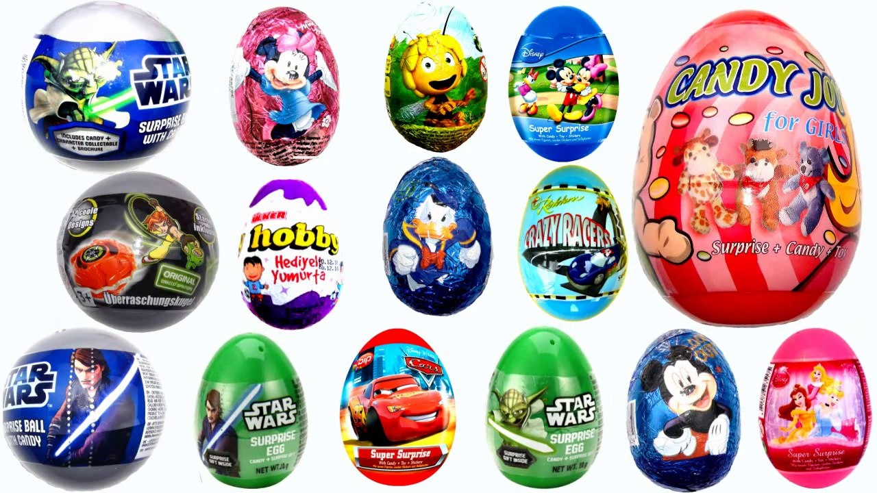 Kinder Surprise eggs Super  Surprise Disney Pixar Cars 2 Mickey Mouse Bal star wars Disney Princess