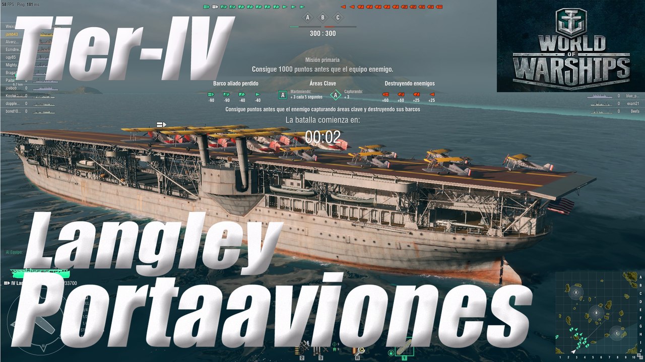 World of Warships PortaAviones Langley Tier IV