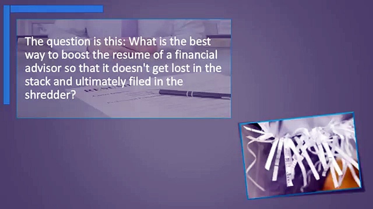 The Single Best Strategy for Improving Your Financial Advisor Resume