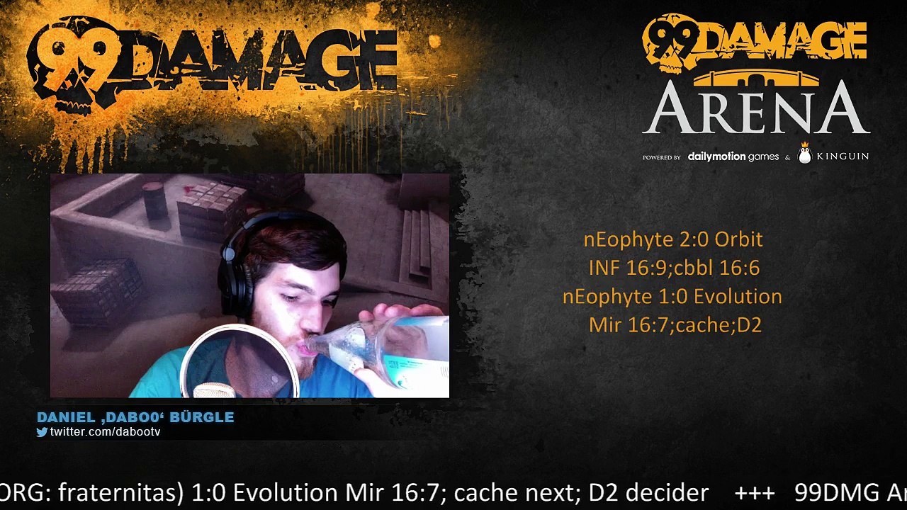 dabo0 - 99DMG Arena #10: nEophyte vs Evolution coming up starting time will be announced (REPLAY) (2015-07-29 20:48:22 - 2015-07-29 21:01:06)
