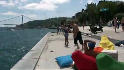 Sıcak hava boğazı plaja çevirdi