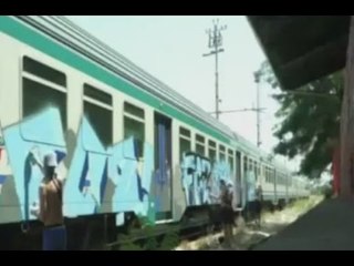 Parma - Cinque writers svizzeri colti in flagranza dalla Polizia Ferroviaria (28.07.15)