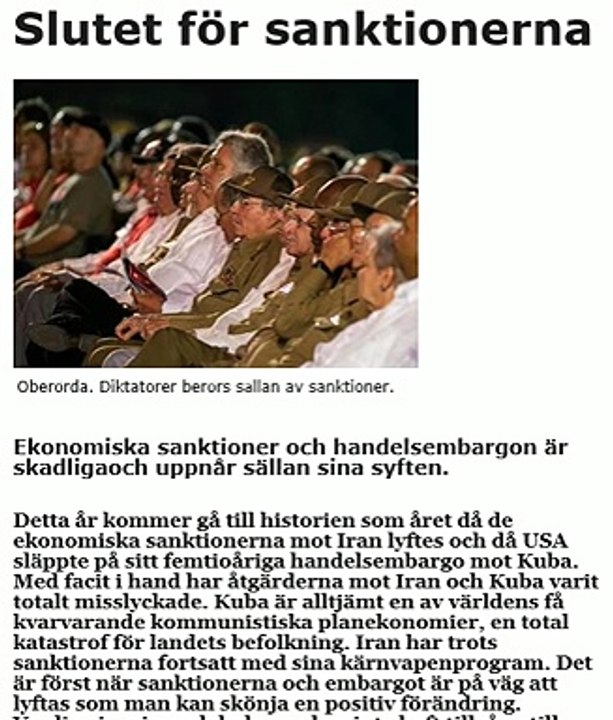 Slutet för sanktionerna