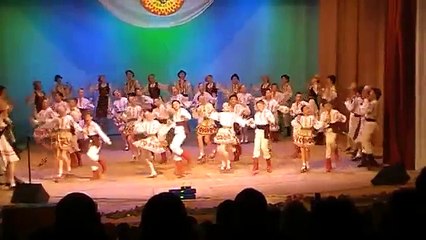 Folk dance of Moldova, performed by Ukrainian children. Lutsk, Ukraine