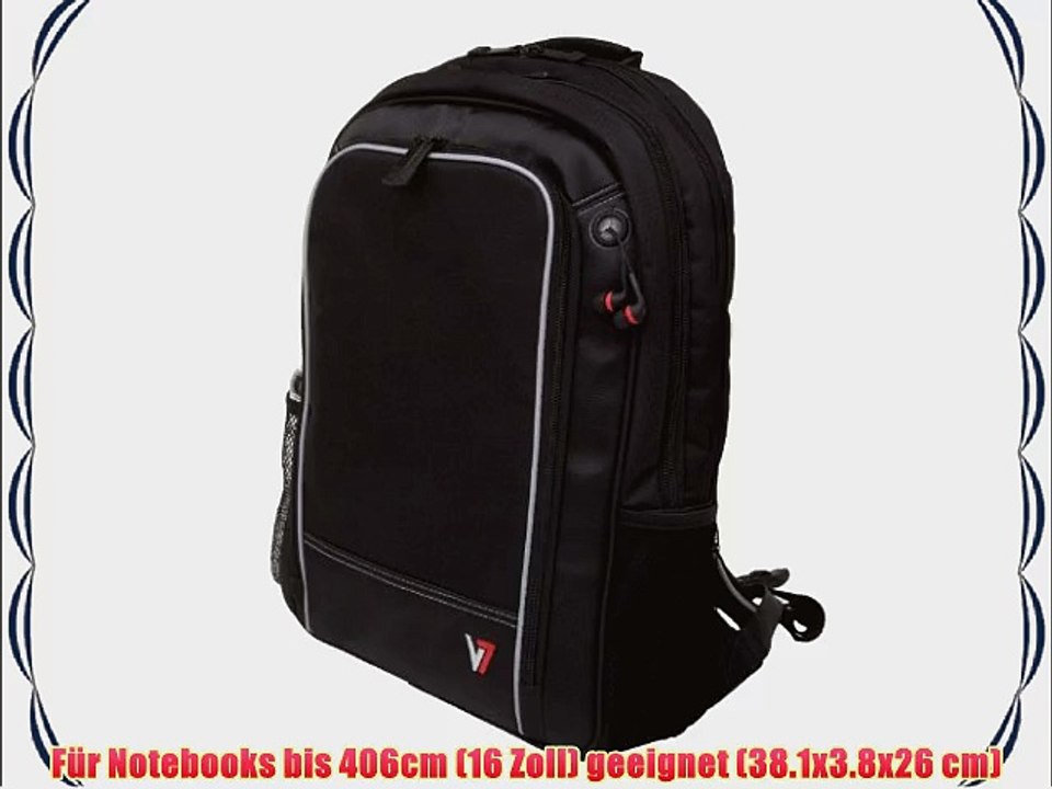V7 Professional Backpack Notebook Rucksack bis 406 cm (16 Zoll) schwarz