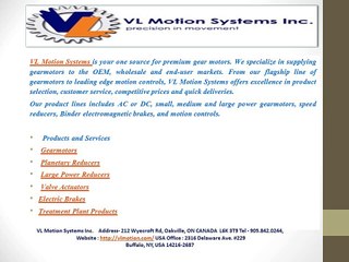 VL Motion Systems Inc-precision in movement