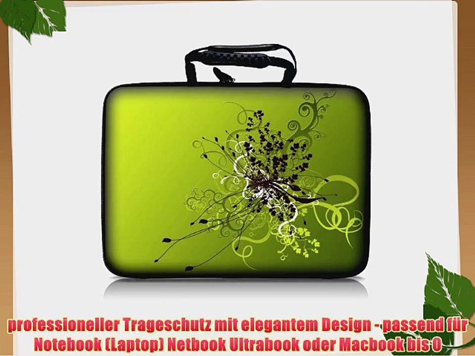 Luxburg? Design Hardcase Laptoptasche Notebooktasche f?r 14 Zoll Motiv: Blumenornament auf